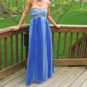 Beautiful Ocean Tone Blue Green Gown / Prom Dress